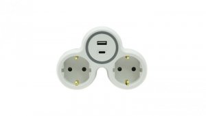 Rozgałęźnik dwukrotny 2x gniazdo wtyczkowe z/u schuko 1xUSB A 1xUSB C R-21WS/S/B W-72010