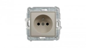 MINI Mechanizm gniazda pojedynczego z uziemieniem 2P+Z (przesłony torów prądowych) taupe 60MGP-1zp