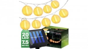 Girlanda Solarna 20xLED Ozdobne Lampiony 7.59m Ciepła 3000K RISA LUMILED