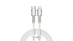 Kabel Baseus Cafule Series Metal Data USB-C / Lightning 20W PD 1 m - biały