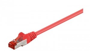 CAT 6 Kabel łączący, S/FTP (PiMF), Czerwony - Długość kabla 0.25 m