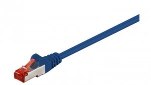 CAT 6 Kabel łączący, S/FTP (PiMF), Niebieski - Długość kabla 0.5 m