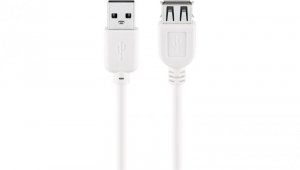 Przedłużacz USB 2.0 Hi-Speed, Biały - Długość kabla 0.6 m