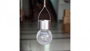 Lampa Solarna LED KULKA Ogrodowa Wisząca Szklana MARANTA IP44 6500K LUMILED