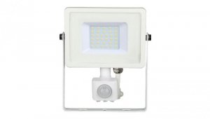 Naświetlacz, projektor LED SMD 30W 2400lm 3000K IP65 biały z czujnikiem ruchu, barwa WW biała ciepła V-TAC SAMSUNG VT-30-S-W 5 L