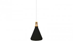 Lampa dekoracyjna wisząca czarna z elementem drewna fi:250mm dł:1200mm E27 max 60W IP20 V-TAC VT-7525-B