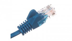 Kabel krosowy patchcord U/UTP kat.5e CCA niebieski 1m 68340