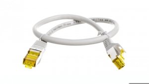Kabel krosowy patchcord S/FTP (PiMF) kat.6A LSZH szary 0,5m 91576