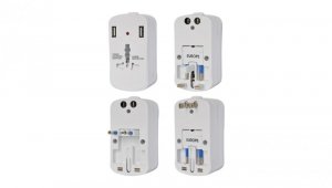 Zasilacz Uniwersalny z Zabezpieczeniem, Podwójny Blister 2x USB 2A 8704