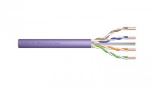 Kabel teleinformatyczny U/UTP kat.6 4x2xAWG23 LSOH drut fioletowy Dca DK-1614-VH-305 /305m/