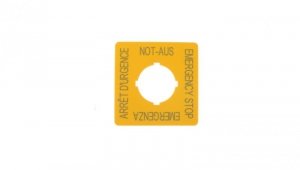Tabliczka opisowa żółta kwadratowa 50x50mm EMERGENCY STOP M22-XYK1 216484