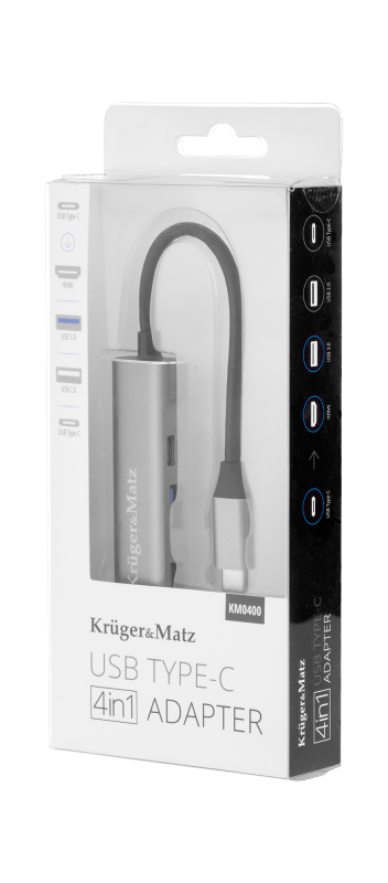 Adapter (HUB)  USB typu C na HDMI/USB3.0/USB2.0/C port