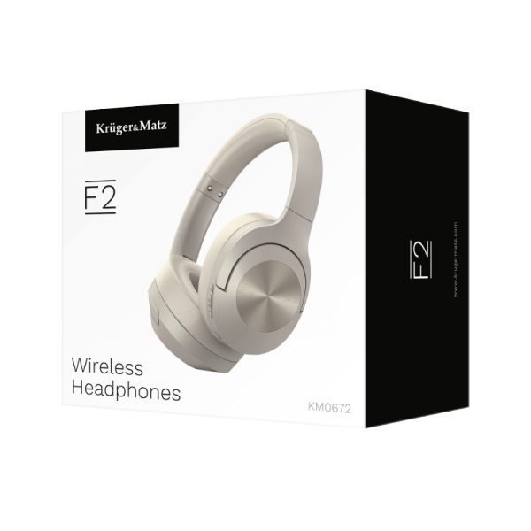 Bezprzewodowe słuchawki nauszne Kruger&amp;Matz F2 , kolor szary