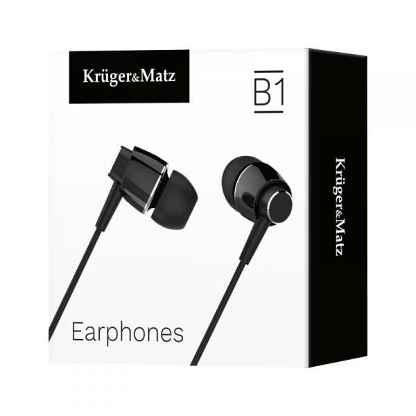 Słuchawki dokanałowe z mikrofonem Kruger&amp;Matz B1 czarne