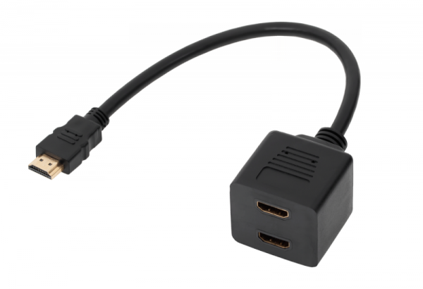 Adaptor HDMI wtyk-2 x gniazdo na kablu 30cm