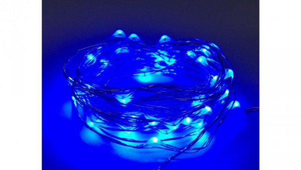 Lampki led zewnętrzne ŁEZKI 12V 5m 50LED niebieskie IP65