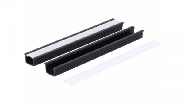 Profil led PCV Fuga 16x11 2m czarny ML ML