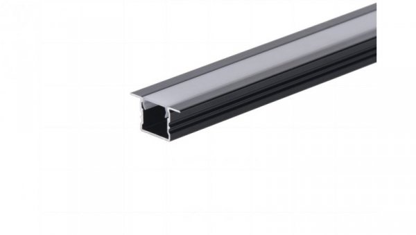 Profil led Standard Plus 2m czarny z osłoną mleczną MLF