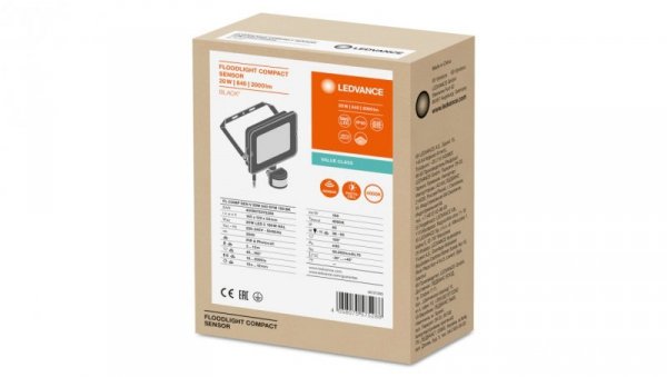 Projektor LED FLOOD COMPACT SENSOR V 20W 2000lm 4000K IP65 SYM 100 (z czujnikiem ruchu) czarny 3 LATA GWARANCJI 4058075575288