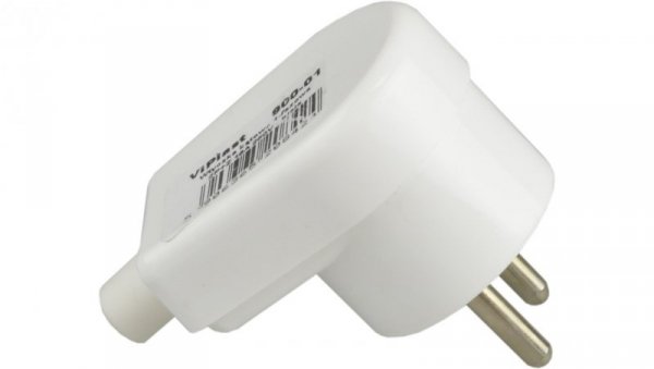 Wtyczka kątowa na kabel WB6 16A biała /50