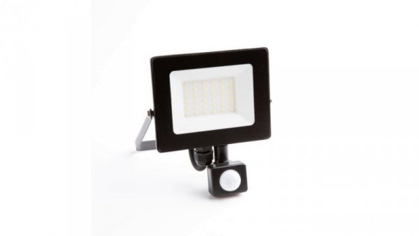 Naświetlacz led z czujnikiem ruchu PIR 20W 1800LM AC230V IP65 kąt świecenia 120 neutralna biała 4000K czarny