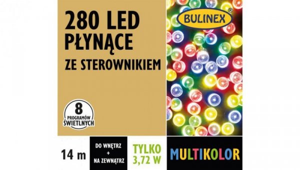 Lampki Bulinex 280led multikolor 14,00m płynące