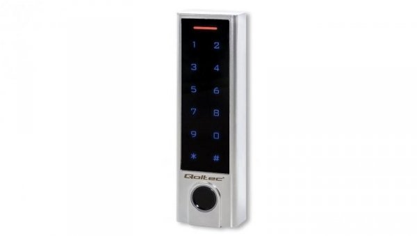 Qoltec Zamek szyfrowy dotykowy Titan z czytnikiem linii papilarnych RFID BT 4.0 kod karta brelok dzwonek IP68 EM