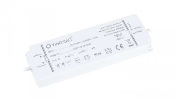Zasilacz stałonapięciowy LED Yingjiao YSL50M 12V 2,5A 30W IP44