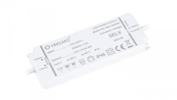 Zasilacz stałonapięciowy LED Yingjiao YSL12M 12V 0,5A 6W