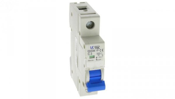 Wyłącznik instalacyjny nadprądowy nadmiarowoprądowy 1P 1M C 3A 6kA 491423 EBS9B