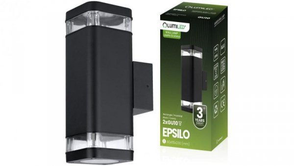 Kinkiet Ogrodowy Zewnętrzna Elewacyjny 2xGU10 LED IP54 Góra Dół EPSILO LUMILED