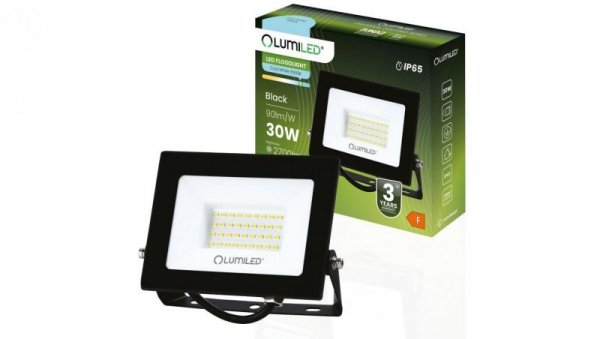 Naświetlacz LED ZUNA2 30W 2700lm 6500K IP65 Czarny LUMILED