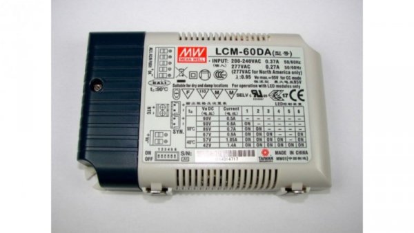 Zasilacz prądowy 60W DALI 60W 500-1400mA 42-90V