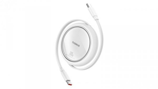 Kabel wysuwany Baseus Free2Draw Mini USB-C - USB-C 100W 1m - biały