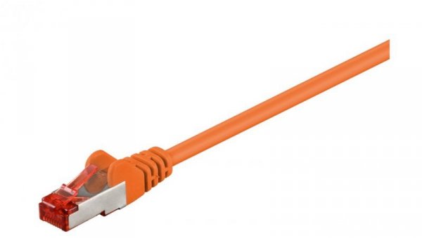 CAT 6 Kabel łączący, S/FTP (PiMF), Pomarańczowy - Długość kabla 1 m