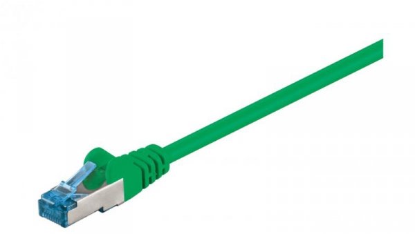 CAT 6AKabel łączący, S/FTP (PiMF), Zielony - Długość kabla 0.25 m