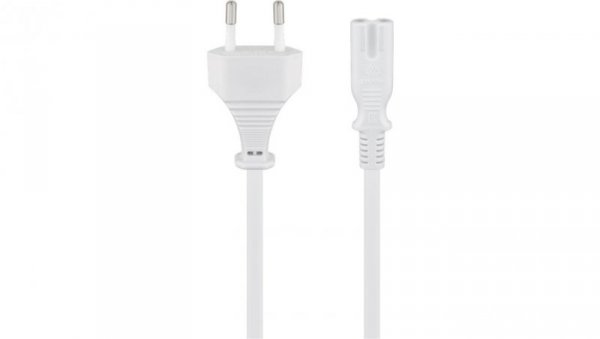 Kabel przyłączeniowy z wtyczką Euro, 5 m, biały - Długość kabla 5 m