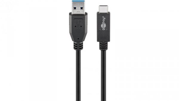 Kabel USB-C™ USB 3.1, 2. generacji, 3 A, czarny - Długość kabla 1 m