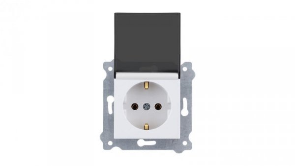 Gniazdo z uziemieniem Schuko 2P+E i pokrywą gniazda 250V 16A Biały 239/01