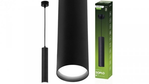 Lampa Wisząca Sufitowa Zwis 29cm Reflektor GU10 LED SOPLO Czarny LUMILED