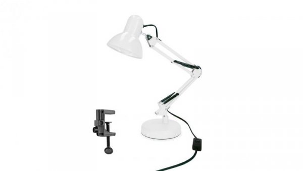 Lampka biurkowa biała PIXI White E27 zestaw podstawa i klips EDO777536 EDO