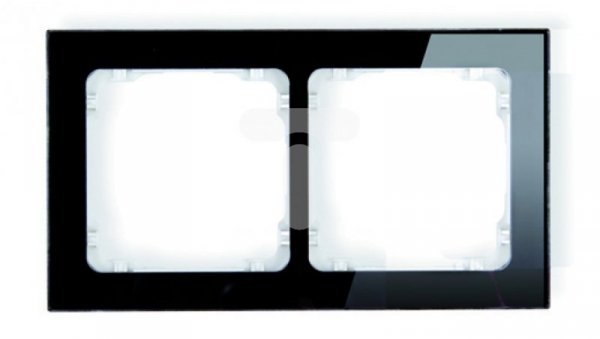 DECO Ramka podwójna - efekt szkła (ramka: czarna spód: biały) czarny 12-0-DRS-2