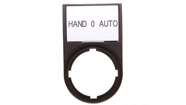 Tabliczka opisowa HAND-0-AUTO 50x30mm czarna 22mm prostokątna M22S-ST-D12 216493