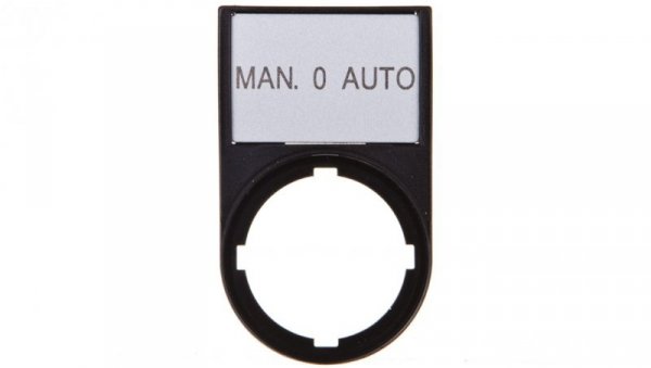 Tabliczka opisowa MAN-0-AUTO 50x30mm czarna 22mm prostokątna M22S-ST-GB12 216501