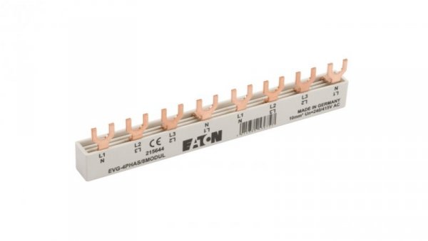 Szyna łączeniowa 4P 63A 10mm2 widełkowa 3P+N (8 mod.) EVG-4PHAS/8MODUL 215644