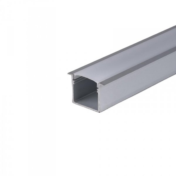 Profil Aluminiowy V-TAC 2mb Anodowany, Klosz Mleczny, Wpuszczany, Na dwie taśmy VT-8119 5 Lat Gwarancji