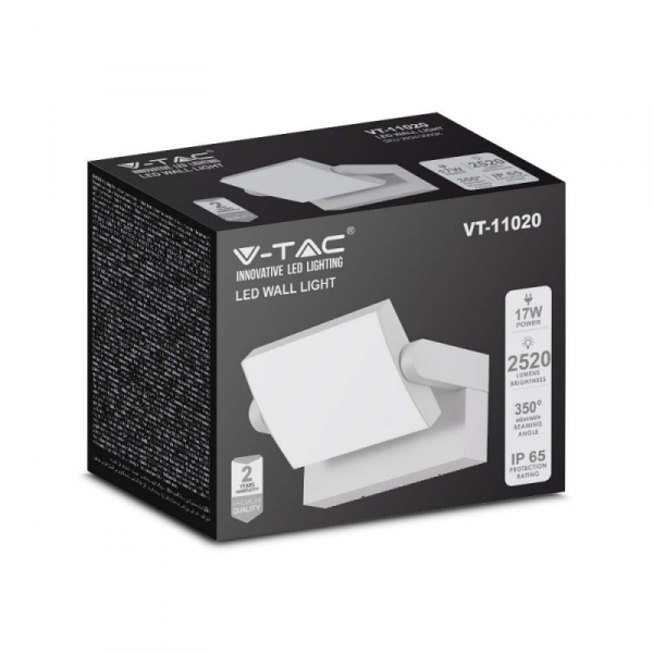 Projektor Oprawa Elewacyjna V-TAC 17W LED Biała IP65 VT-11020 4000K 2520lm