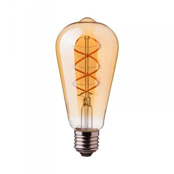 Żarówka LED V-TAC 4,8W E27 Filament Złota Vintage ST64 64x143mm VT-2065-N 1800K 300lm