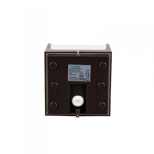 Oprawa Ścienna Ogrodowa V-TAC 8W LED IP65 120x120 Brązowa VT-708 4000K 800lm