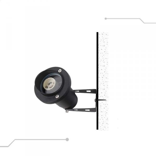 Oprawa Gruntowa Ogrodowa Wbijana Aluminium GU10 Czarna z daszkiem IP65 V-TAC VT-1126 3 Lata Gwarancji